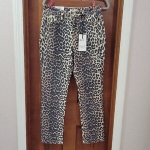 Oat Leopard Print Jeans